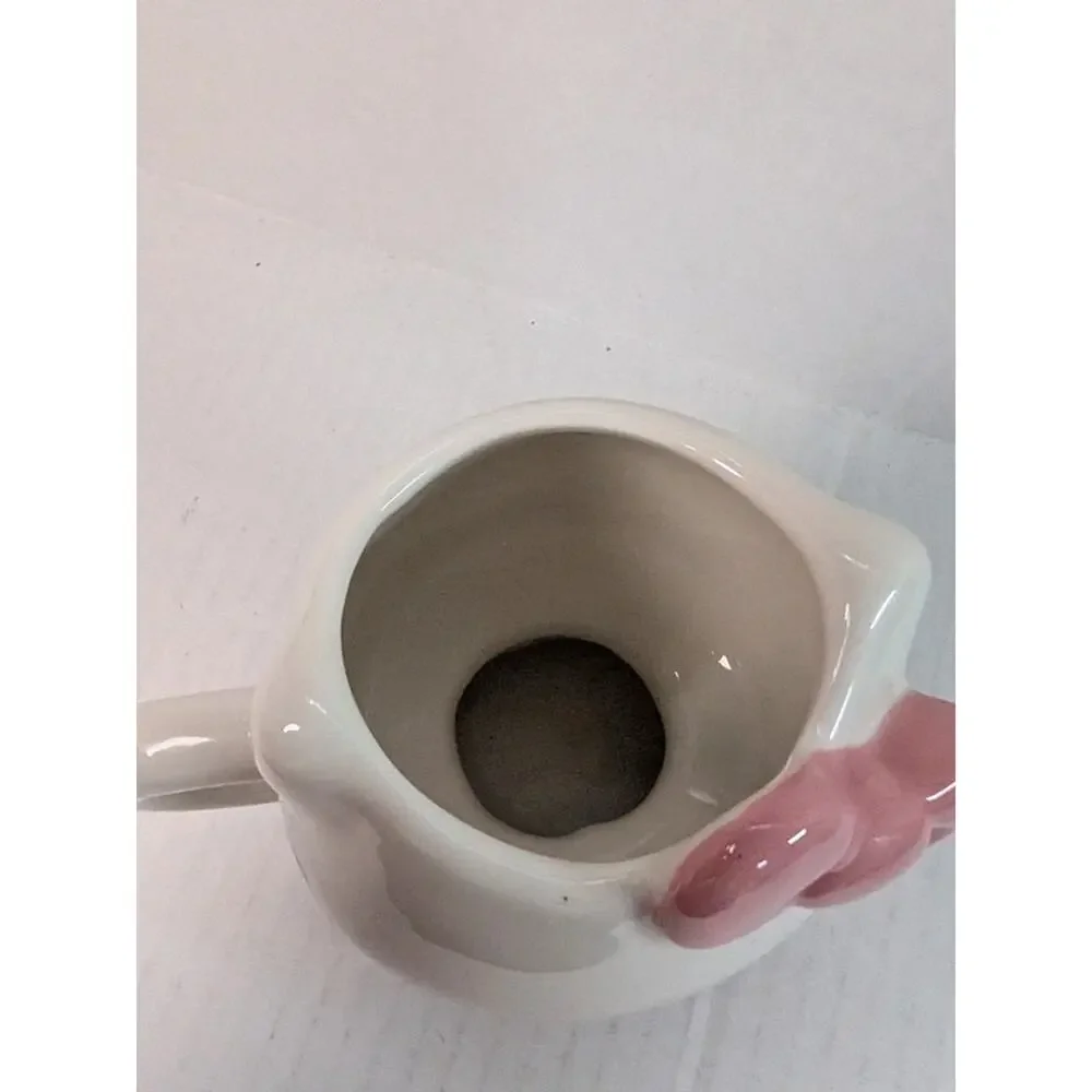 Hello Kitty 3D Sculpted Ceramic Mug 20oz Blue Dress Pink Bow Sanrio Figure